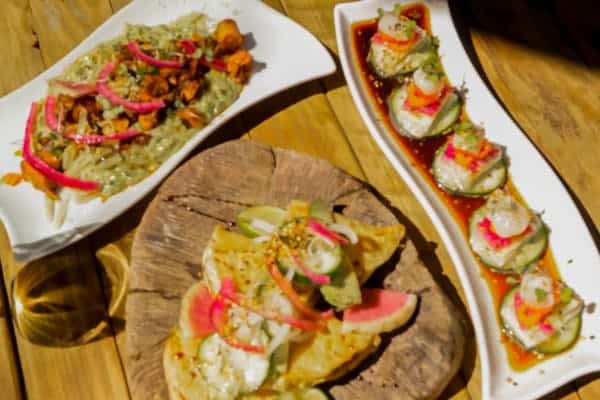 Starters at Vina de Frannes in Valle de Guadalupe