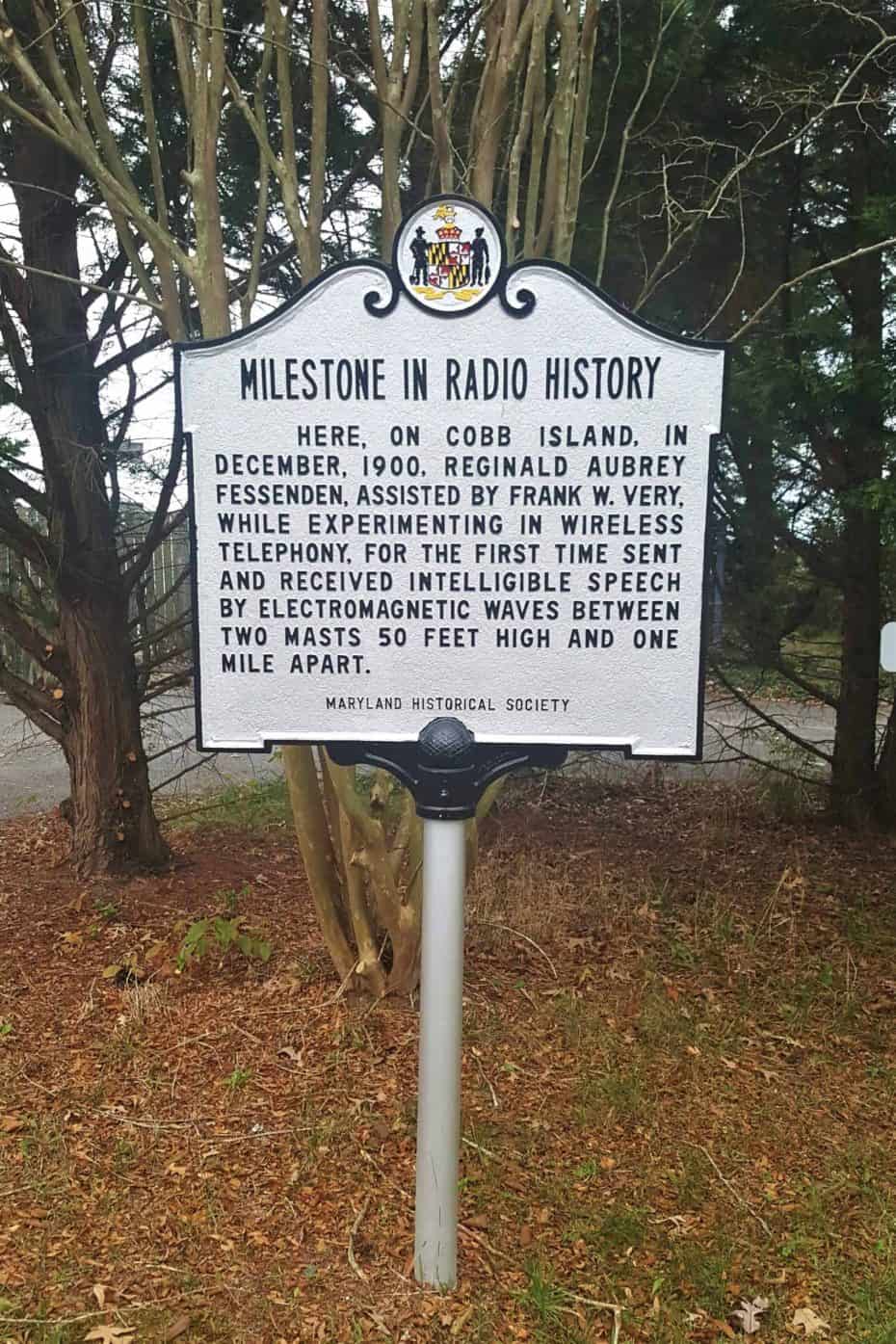 Cobb Island Radio History Marker