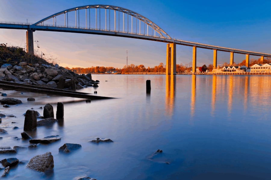 St. Georges Bridge over the C and D Canal in Chesapeake City, MD