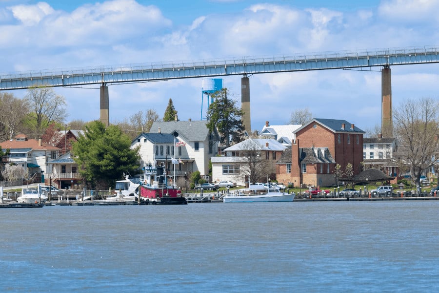 Chesapeake City from the C and D Canal