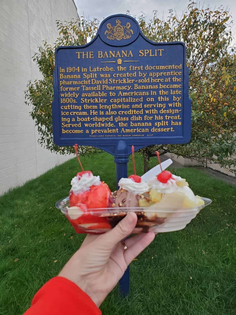 Original Banana Split at the Historical Marker in Latrobe PA