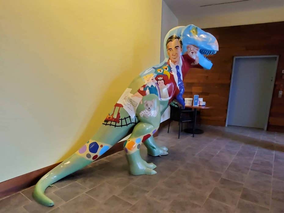 Mister Rogers Dinosaur at the Fred Rodgers Center at Saint Vincent's College, Latrobe PA
