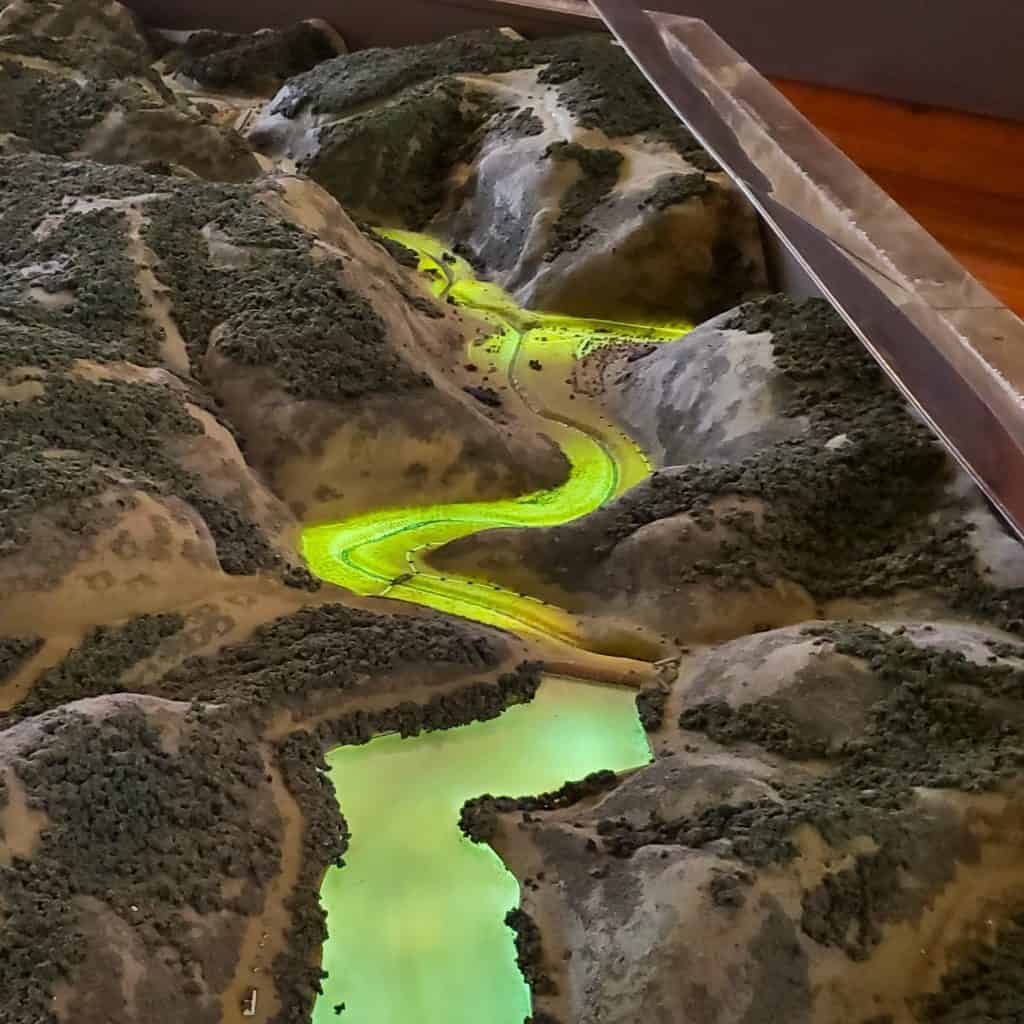 3-D depiction of the Johnstown Flood path at the Johnstown Flood Memorial