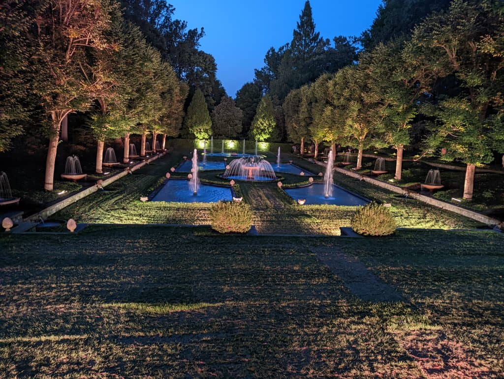 Italian inspired gardens and fountains at Longwood Gardens