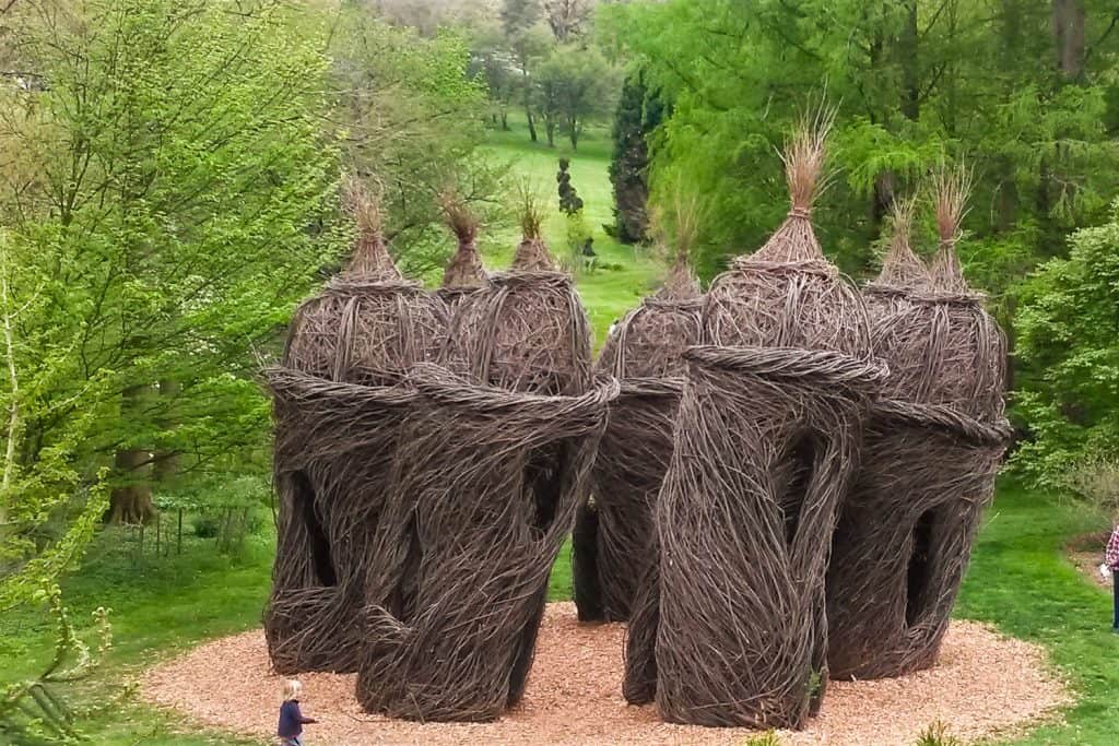 Stick art exhibit Morris Arboretum in Chesnut Hill PA