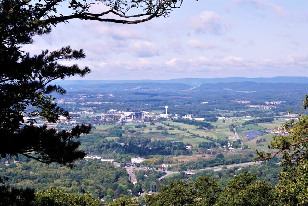 View from Mike Lynch Overlook looking down on Penn State University